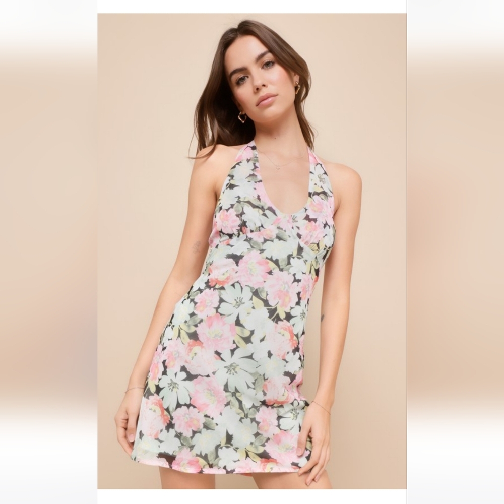 NWT Lulus Halter Mini Dress